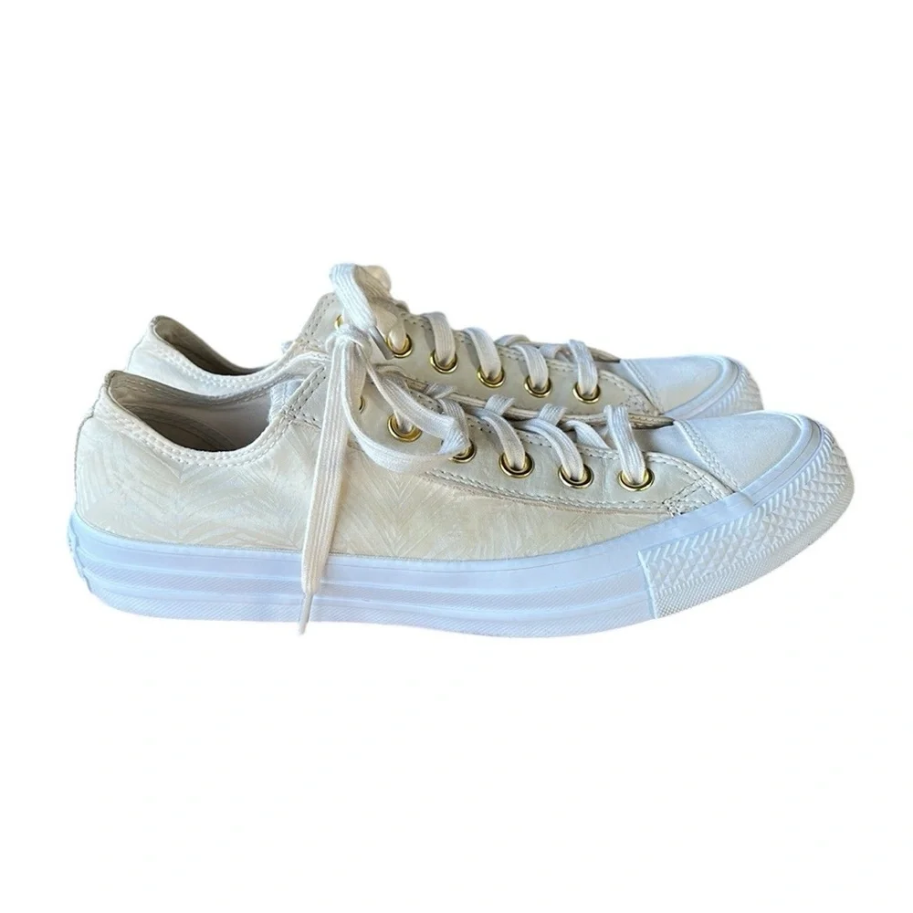 Converse Chuck Taylor All Star Summer Palm Low Top Sneakers Sz 8.5 Pale Yellow